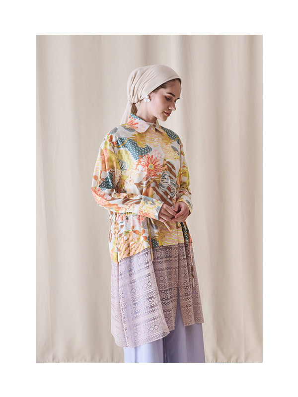 Nadjani Alora Tunik Truffle Cream - Raya Series 2026