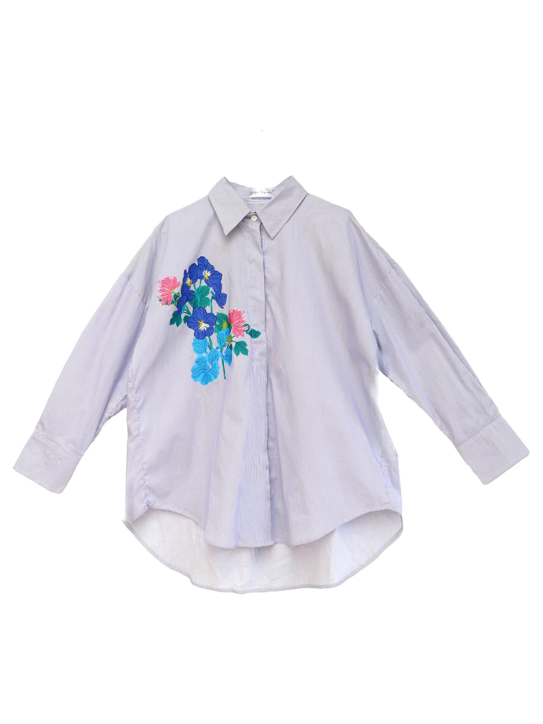 Nadjani Signature Clover Top Navy Blue