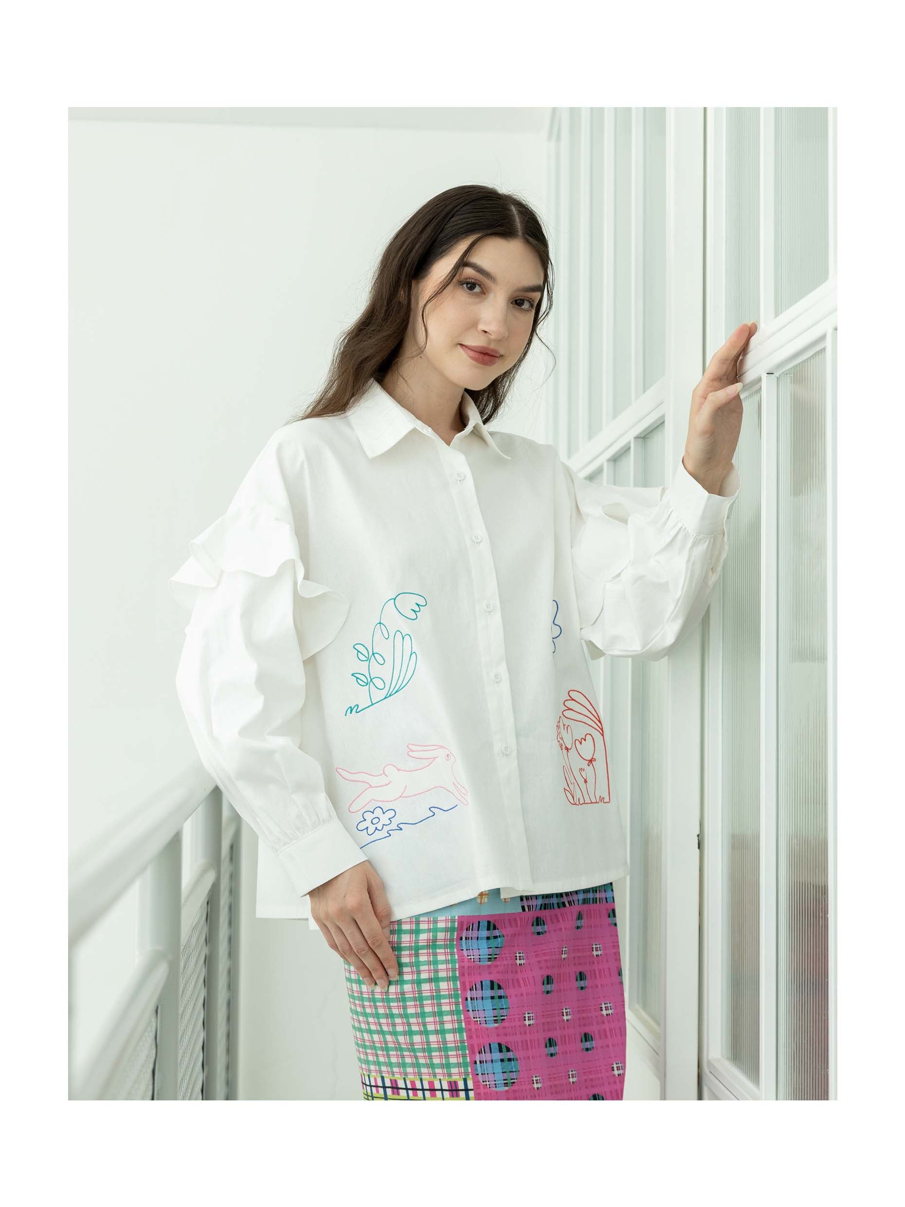 Nadjani Flora Top White