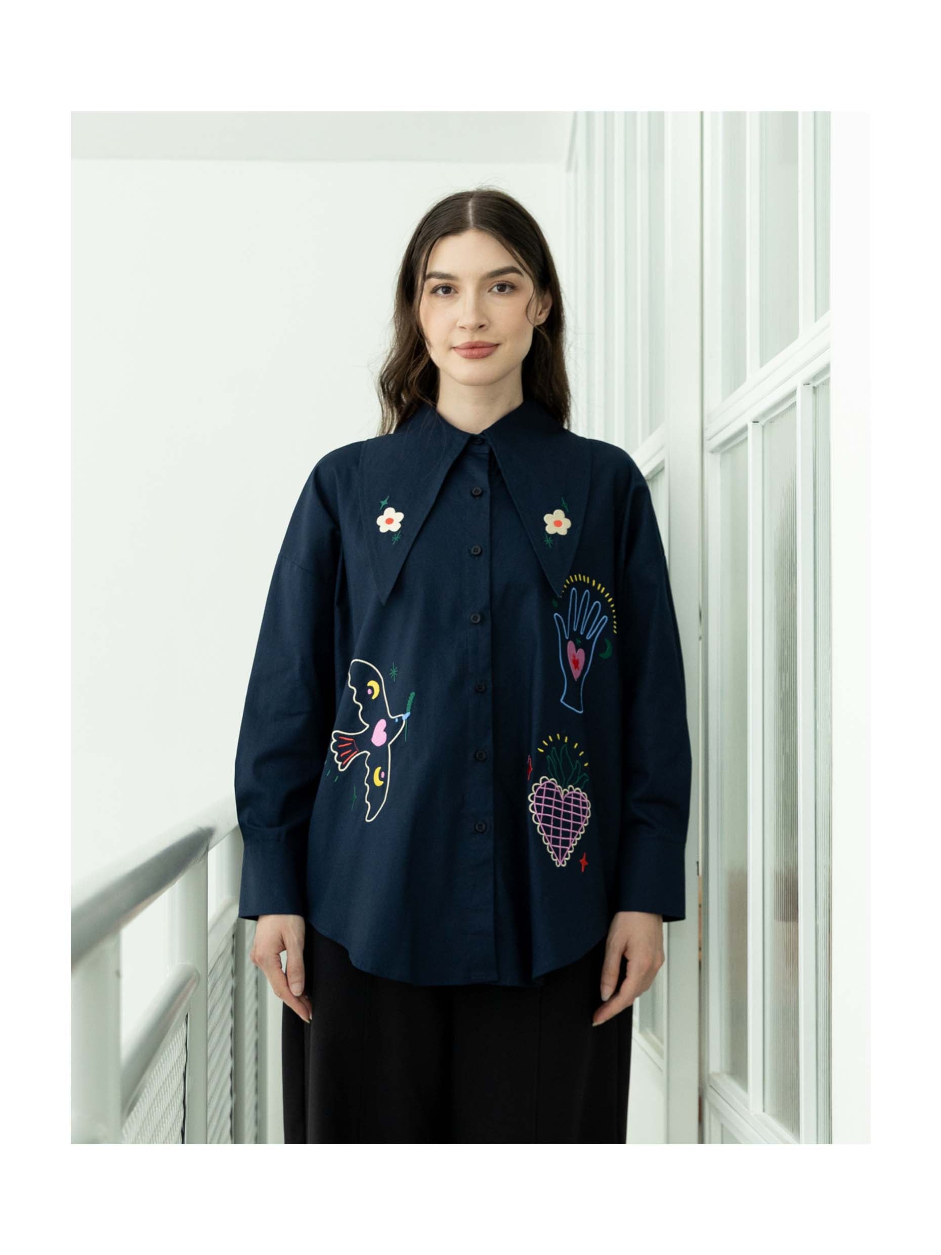 Nadjani Solene Top Navy