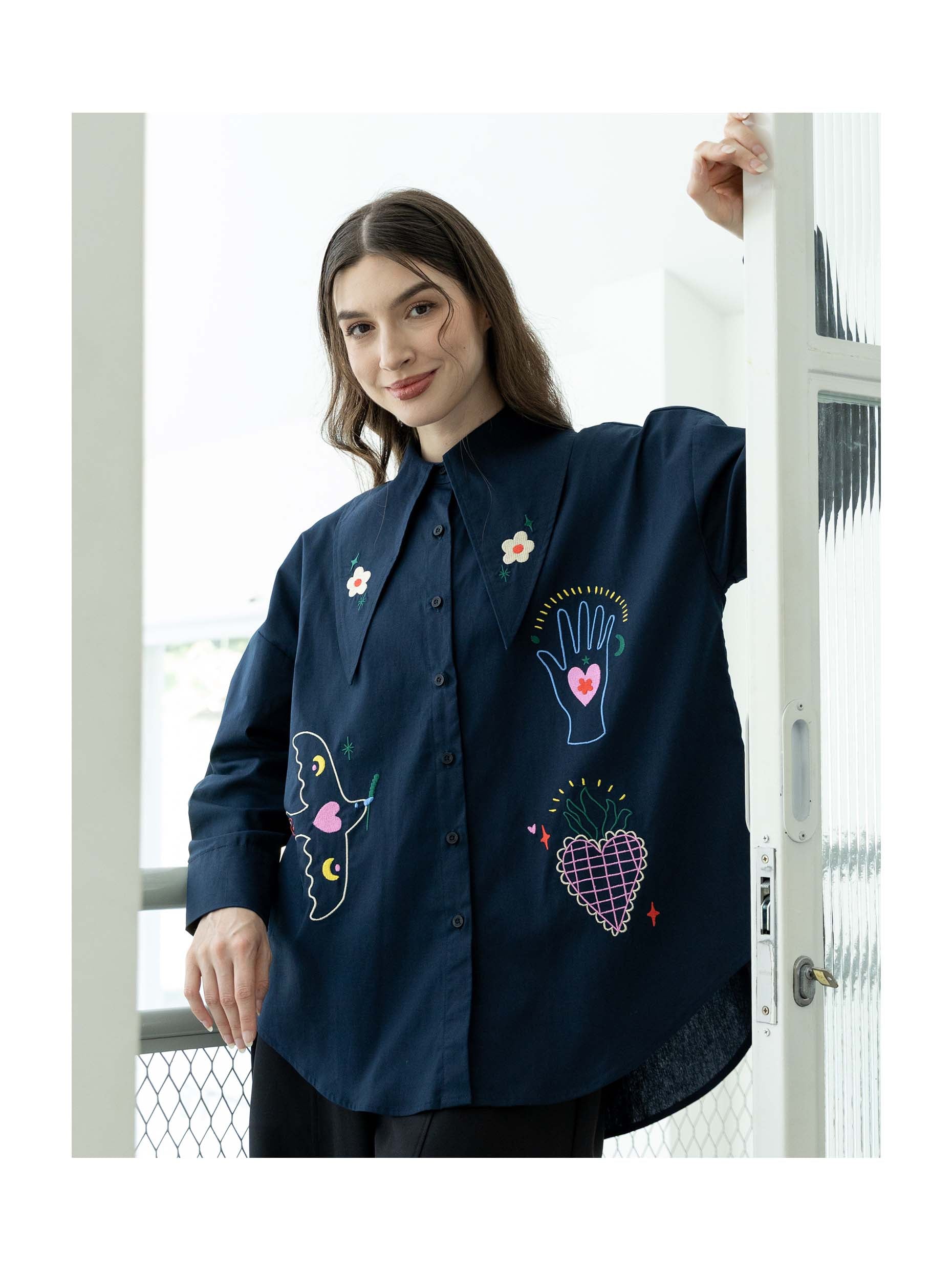 Nadjani Solene Top Navy